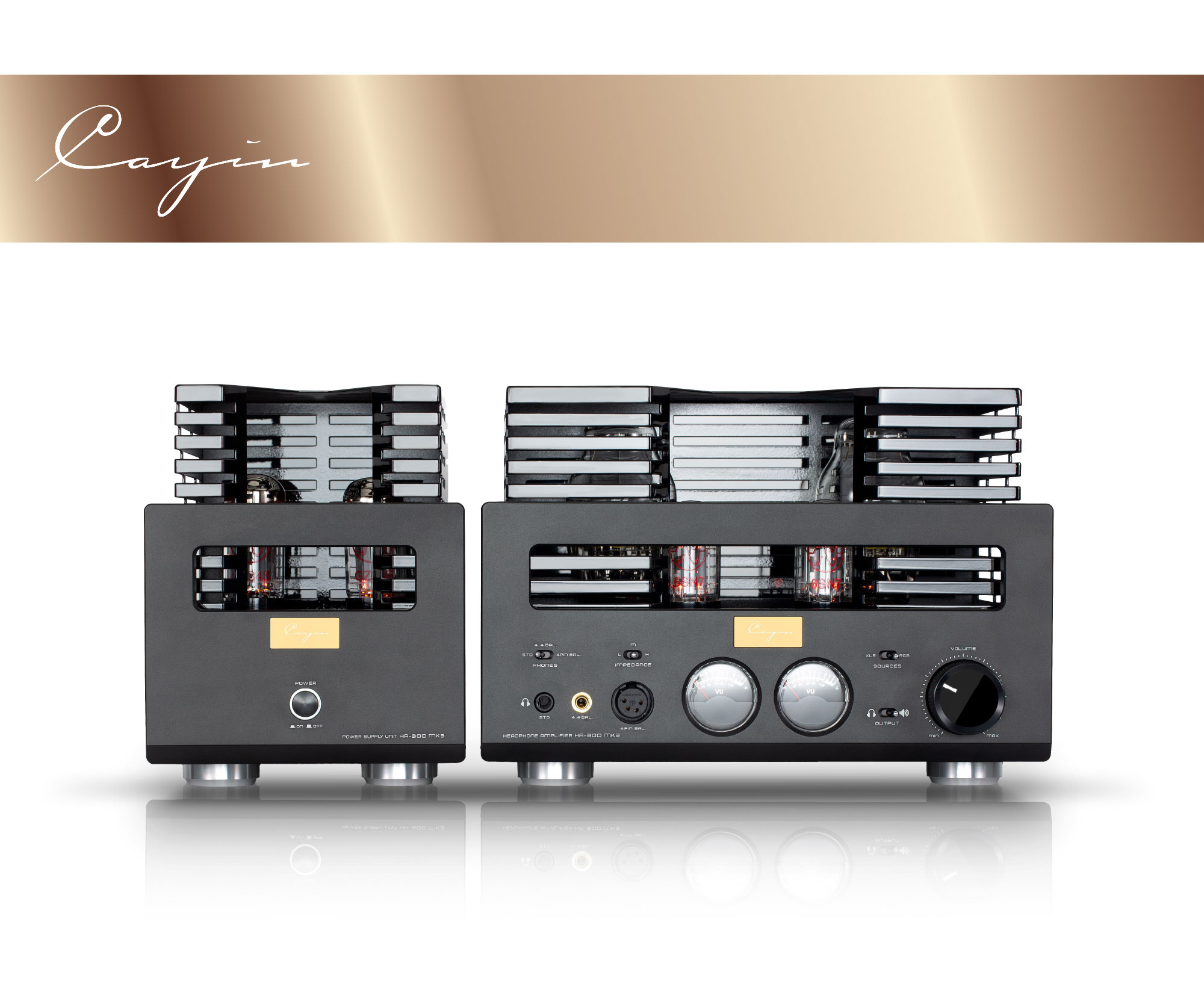 Cayin HA-300MK3 Front Test-Logos